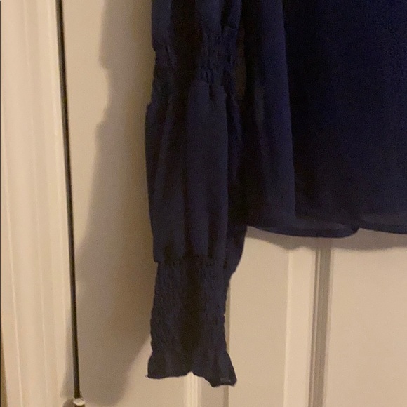 🔴3 for $15🔴SHEIN Blue High Neck Blouse - Picture 2 of 4
